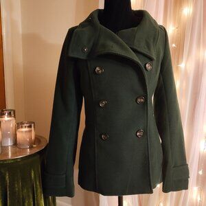 H&M Women's Green Pea Coat, Size 4
